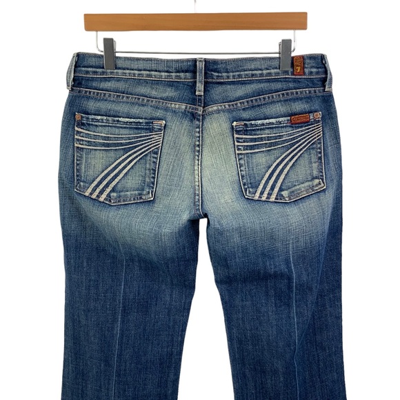 7 FOR ALL MANKIND Dojo Crop Jeans Size 29 Blue Jean Capris L23 - Picture 3 of 10